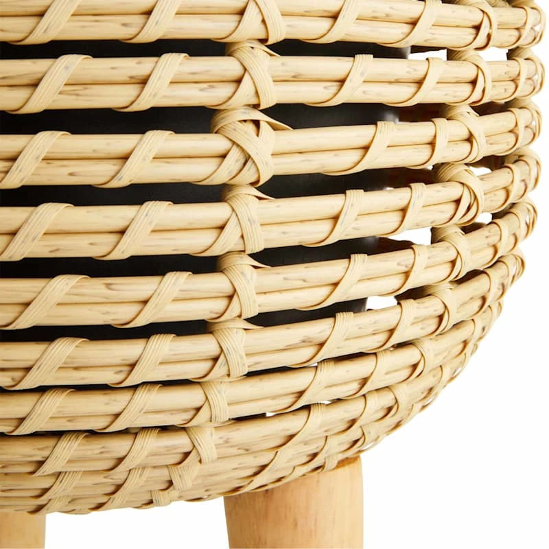 Tracey Boyd Brown Polyrattan Plant Stand, 16.9" - Image 2