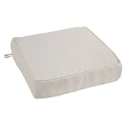 Tristin Heather White Premium Gusseted Outdoor Deep Seat Cushion