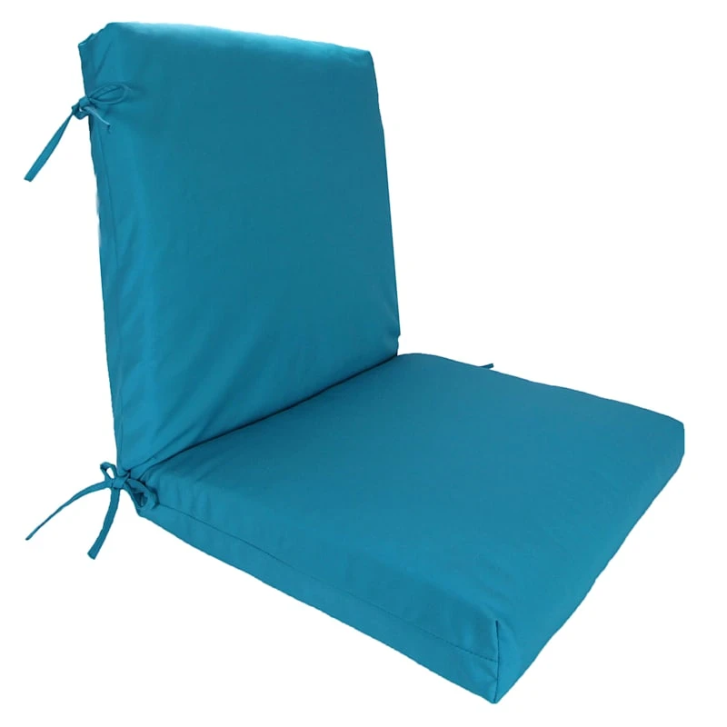 Turquoise Canvas Outdoor Hinged Seat Cushion