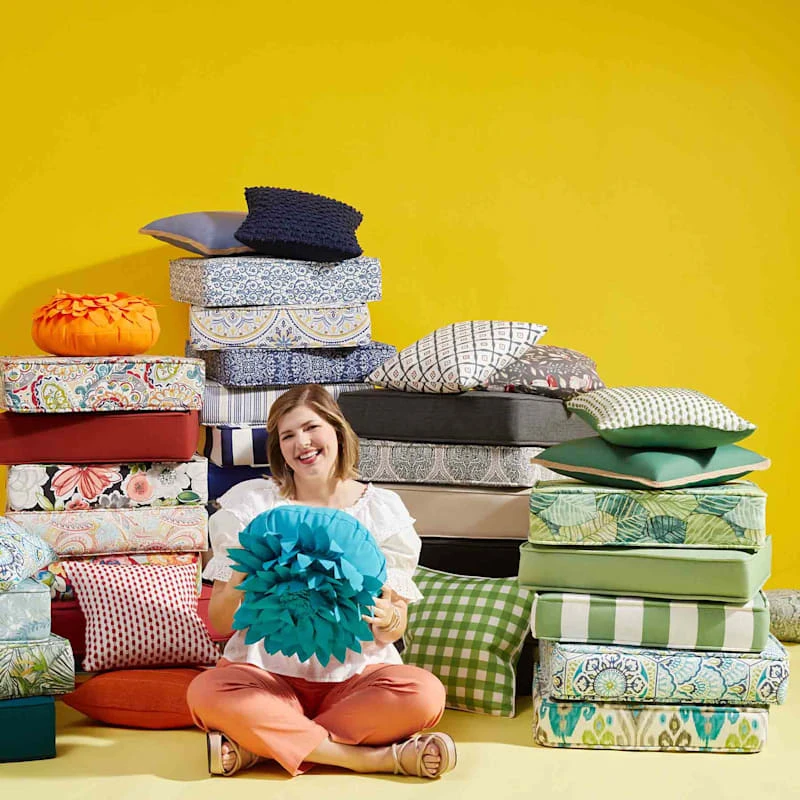 Turquoise Paso Gusseted Outdoor Deep Seat Cushion - Image 3