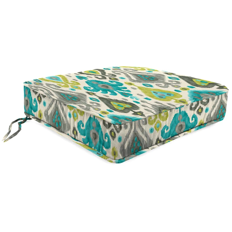Turquoise Paso Gusseted Outdoor Deep Seat Cushion