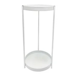 Ty Pennington 2-Tier White Metal Plant Stand, 27"