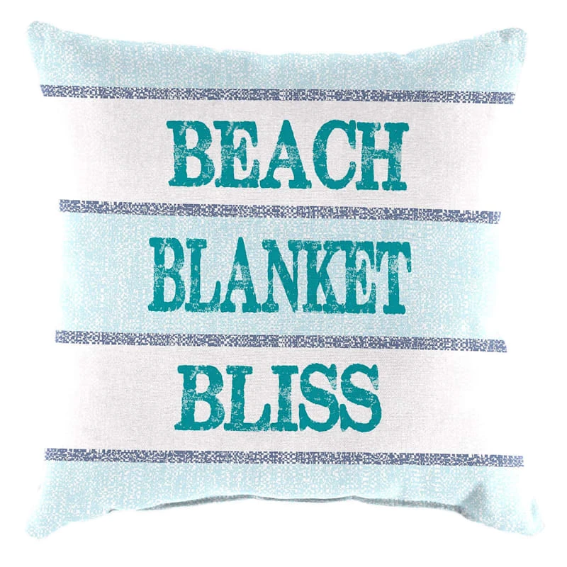 Ty Pennington Beach, Blanket, Bliss Striped Outdoor Throw Pillow, 16"