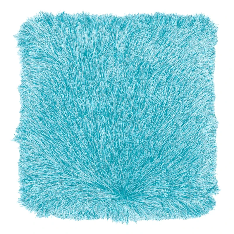 Ty Pennington Blue Shag Outdoor Throw Pillow, 16"
