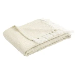 Ty Pennington Bone White Chevron Outdoor Throw Blanket, 50x60