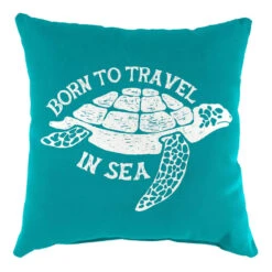 Ty Pennington Born To Travel Turtle Outdoor Throw Pillow, 16"