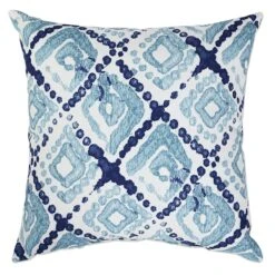 Ty Pennington Canal Blue Shibori Diamond Outdoor Throw Pillow, 16"