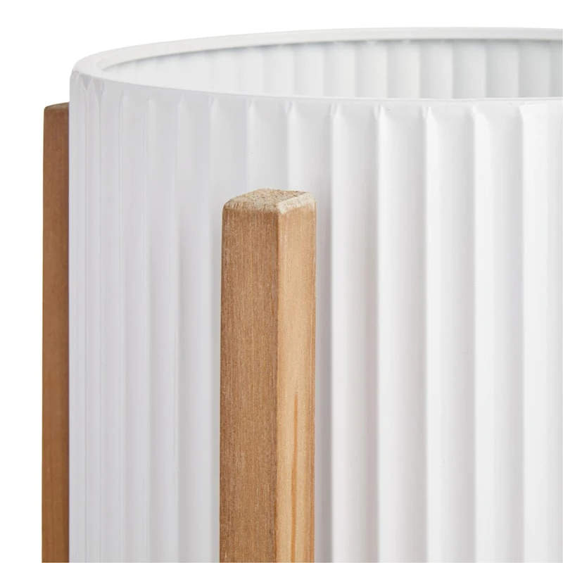 Ty Pennington White Metal & Wooden Plant Stand, Medium - Image 2