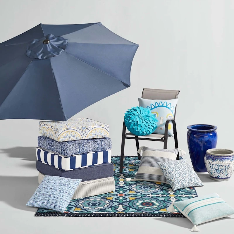 Wheaton Midnight Blue Premium Gusseted Outdoor Deep Seat Cushion - Image 2