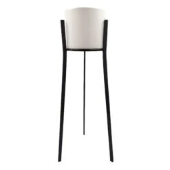 White Metal Flower Pot With Stand, Large