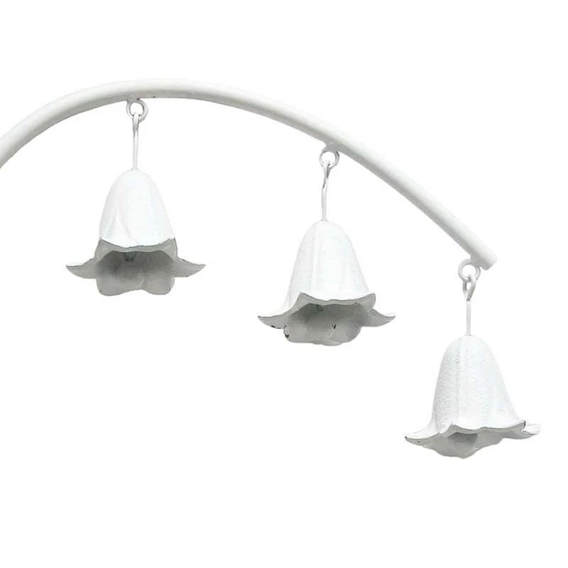 White Metal Garden Stake With Bells, 43" - Image 2
