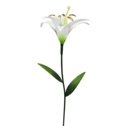 White Metal Lily Garden Stake, 32.8"