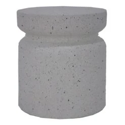 White Terrazzo-Look Plant Stand, 12"