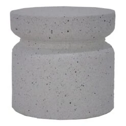 White Terrazzo-Look Plant Stand, 16x19