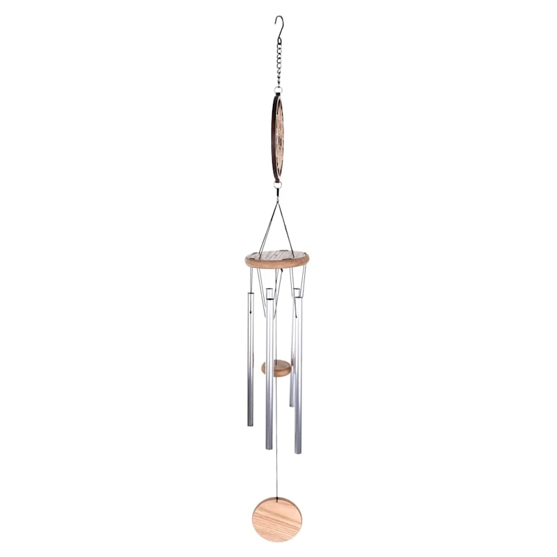 Wood Sun Face Wind Chime, 34" - Image 3